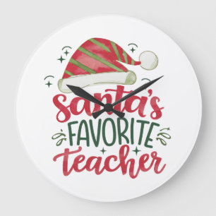 Lehrergeschenk Santas Lieblingslehrer Große Wanduhr