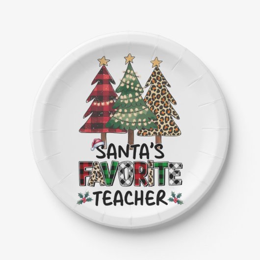 Lehrergeschenk | Santas Lieblingslehrer Pappteller (Vorderseite)