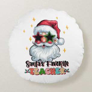 Lehrergeschenk Santas Lieblingslehrer Rundes Kissen