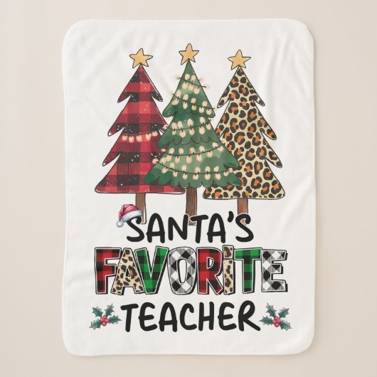 Lehrergeschenk | Santas Lieblingslehrer Sherpadecke (Vorderseite)