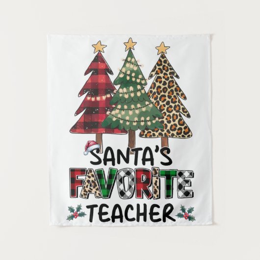 Lehrergeschenk | Santas Lieblingslehrer Wandteppich (Vorderseite)