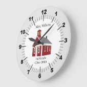 Lehrergeschenk Schulhaus Wall Clock Große Wanduhr (Winkel)