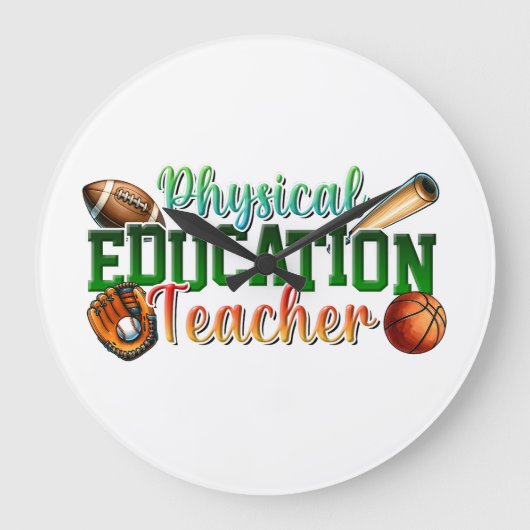 Lehrergeschenk | Sportlehrer Große Wanduhr (Vorderseite)