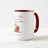 Lehrergeschenk Tasse – Dankeschön Nachricht (VorderseiteRechts)