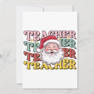 Lehrergeschenk   Weihnachtsmann-Lehrer Einladung