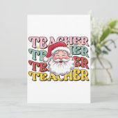 Lehrergeschenk | Weihnachtsmann-Lehrer Einladung (Stehend Vorderseite)