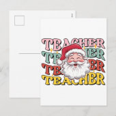 Lehrergeschenk | Weihnachtsmann-Lehrer Feiertagspostkarte (Vorne/Hinten)