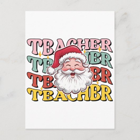 Lehrergeschenk | Weihnachtsmann-Lehrer Feiertagspostkarte (Vorderseite)
