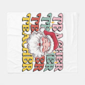 Lehrergeschenk | Weihnachtsmann-Lehrer Fleecedecke (Vorderseite (Horizontal))