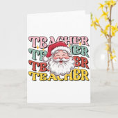 Lehrergeschenk | Weihnachtsmann-Lehrer Karte (Gelbe Blume)