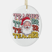 Lehrergeschenk | Weihnachtsmann-Lehrer Keramik Ornament (Rechts)