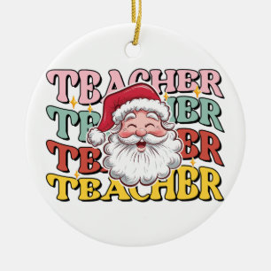 Lehrergeschenk Weihnachtsmann-Lehrer Keramik Ornament
