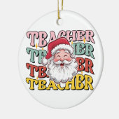 Lehrergeschenk | Weihnachtsmann-Lehrer Keramik Ornament (Links)