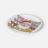 Lehrergeschenk | Weihnachtsmann-Lehrer Pappteller (Schrägansicht)