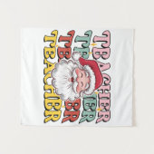 Lehrergeschenk | Weihnachtsmann-Lehrer Wandteppich (Vorderseite (Horizontal))
