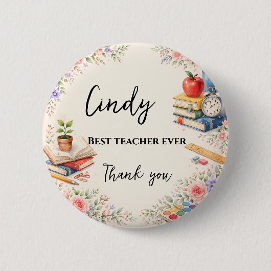 Lehrergeschenk zum Dank | Ende des Schuljahres Button (Vorderseite)