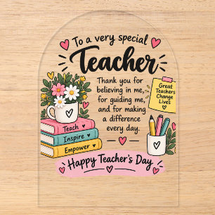Lehrergeschenk zum Tag des Lehrers Frohen Tag de Acryleinladungen