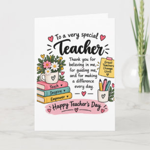 Lehrergeschenk zum Tag des Lehrers Frohen Tag de Karte
