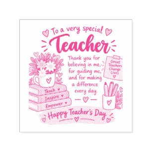 Lehrergeschenk zum Tag des Lehrers Frohen Tag de Permastempel