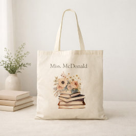 Lehrergeschenke Florale Bücher Tragetasche