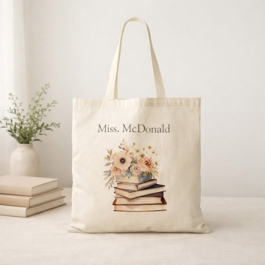 Lehrergeschenke Florale Bücher Tragetasche