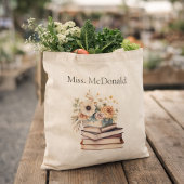 Lehrergeschenke Florale Bücher Tragetasche