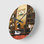Lehrerhaustiere Runde Wanduhr (Winkel)