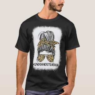 Lehrerin 2. Klasse Leopard Unordentlicher Dutt Fra T-Shirt
