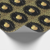 Lehrerin Abschluss Black Gold Geschenkpapier (Ecke)