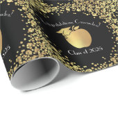 Lehrerin Abschluss Black Gold Geschenkpapier (Rolleneckpunkt)