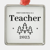 Lehrerin Abschluss Keepake Erster Weihnachtsfest Ornament Aus Metall (Vorne)