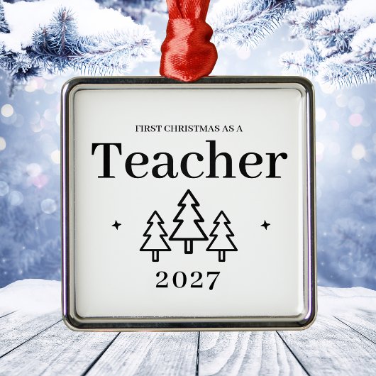 Lehrerin Abschluss Keepake Erster Weihnachtsfest Ornament Aus Metall