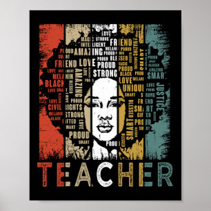 Lehrerin Afro Afroamerikanische Frauen Schwarze Ge Poster