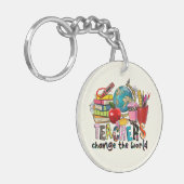 Lehrerin akryllischer Schlüsselanhänger (Vorderseite links)