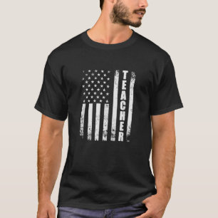 Lehrerin amerikanische Flagge USA Patriotic Proud T-Shirt