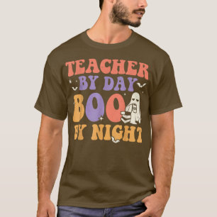 Lehrerin an Tag Boom an Nacht Spooky Ghost Hallowe T-Shirt