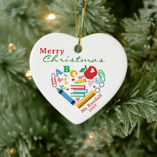 Lehrerin Anerkennung frohe Weihnachtsschmuck