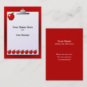 Lehrerin Äpfel Chubby Visitenkarte (Vorne/Hinten)