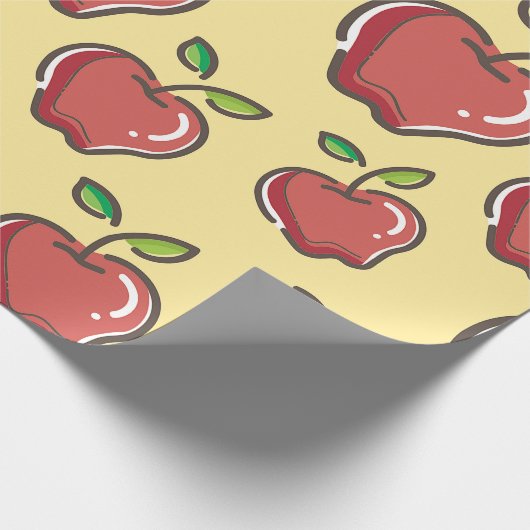Lehrerin Apple Geschenkpapier (Ecke)