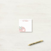 Lehrerin Apple Heart Red Name Watercolor Post-it Klebezettel (Auf Schreibtisch)