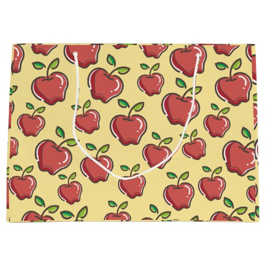 Lehrerin Apple Tree Patterns Preschool Art Teacher Große Geschenktüte (Vorderseite)