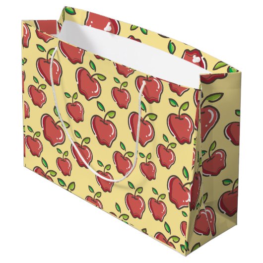 Lehrerin Apple Tree Patterns Preschool Art Teacher Große Geschenktüte (Rückseite Schrägansicht)