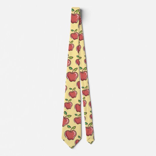 Lehrerin Apple Tree Patterns Preschool Art Teacher Krawatte (Vorderseite)