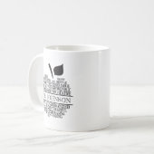 Lehrerin Apple Typografie Schwarz-Weiß Kaffeetasse (Vorderseite Links)
