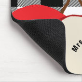 Lehrerin Apple White Buffalo Karierter Mit Monogra Mousepad (Ecke)