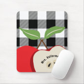 Lehrerin Apple White Buffalo Karierter Mit Monogra Mousepad (Mit Mouse)