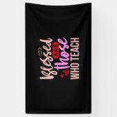 Lehrerin Art gesegnet sind diejenigen, die unterri Banner (Vertikal)