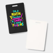 Lehrerin Art Mathe Lehrerin Schule Ausweis (Vorder- & Rückseite)