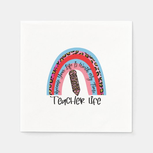 Lehrerin Art my Time Teacher Life Serviette (Vorderseite)