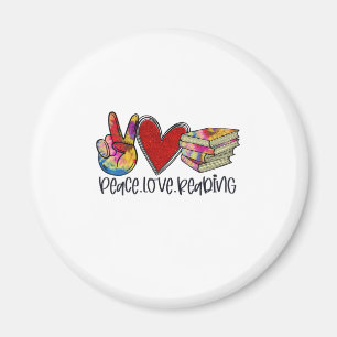 Lehrerin Art Peace Liebe Lesen Magnet